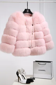 S-3XL tapados de Visón que las Mujeres 2020 Invierno de Moda de color Rosa de Piel SINTÉTICA Abrigo Elegante Gruesa ropa de Abrigo Caliente Falso Chaqueta de Piel Chaquetas Mujer 9718