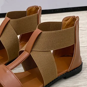 SAGACE Romano Sandalias de las Mujeres del Verano de la Cremallera Plana Talón Zapatos de Playa Feminina Casual Sandalias de Dedo del pie Abierto de Calzado de Mujer Zapatos de 2020