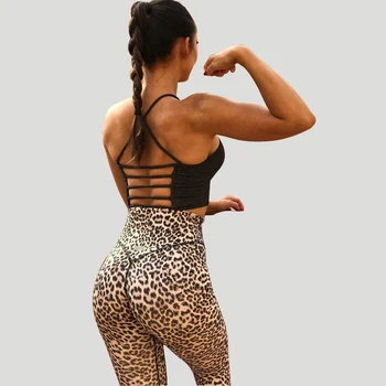SALSPOR las Mujeres de la Moda Sexy Deporte de Alta Cintura de Empuje hacia Arriba Leggings de Leopardo Impresa Tramo Slim Fit Casual Calzas Legging para Mujer