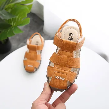 Sandalias para Niñas de Suave Cuero de la PU de Bebé Niño Niños Zapatos de Verano Cerrado Dedo del pie Ortopédico de Beach Boys Zapatos Transpirables
