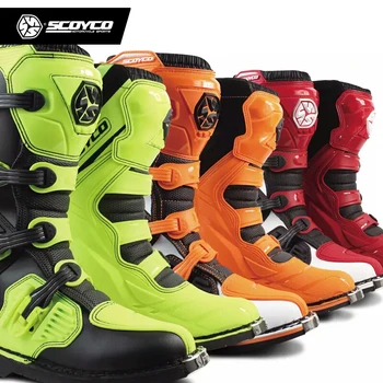SCOYCO MBM001 Botas de Color de Carreras Off-road Botas Pesadas equipo de Protección de Motocross Montar Moto Largo de la altura de la Rodilla Zapatos