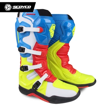 SCOYCO MBM001 Botas de Color de Carreras Off-road Botas Pesadas equipo de Protección de Motocross Montar Moto Largo de la altura de la Rodilla Zapatos