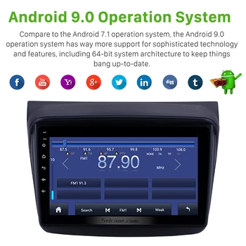 Seicane de 9 Pulgadas GPS Android 10 Coches Reproductor Multimedia de 4 núcleos 2din Para MITSUBISHI PAJERO Sport/L200/2006+ Triton/2008+ PAJERO de 2010