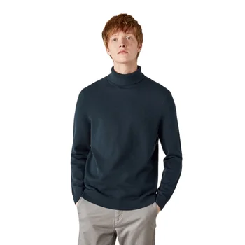 SEMIR cuello Alto suéter de los hombres de algodón de cuello grueso jersey suéter coreano 2020 de algodón de invierno nuevo negro tocando fondo suéter