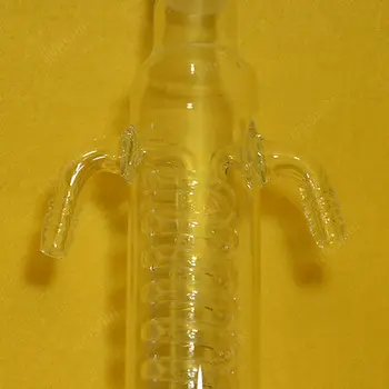 Serpentín de Reflujo de Vidrio Condensador,Chaqueta de 300mm,24/29,Laboratorio de Química de la Cristalería