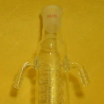 Serpentín de Reflujo de Vidrio Condensador,Chaqueta de 300mm,24/29,Laboratorio de Química de la Cristalería
