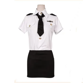 Sexy mujer policía uniforme de azafata eróticos, lencería sexy falda para el sexo cosplay traje de seducción sexo bdsm bondage sexo uniforme caliente