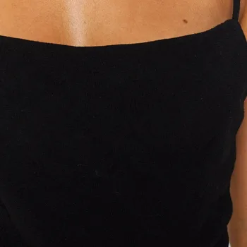 Sexy Negro Straped Split Mujer Vestido Bodycon de Verano Casual al aire libre Vestidos Sin espalda de Encaje hasta el Club de Noche Vestidos de las Mujeres Vestido
