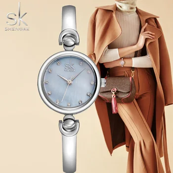 Shengke Reloj Mujer De La Moda De La Pulsera Relojes De Pulsera De La Marca Femenina De Ginebra Reloj De Cuarzo Reloj Impermeable De Las Niñas De Regalo Reloj De Pulsera
