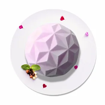 SHENHONG Diamante Redondo de la Torta del Molde Para Hornear el Postre Mousse de Arte de Silicona 3D Molde Silikonowe Moule Pasteles de Chocolate Pan de Cumpleaños