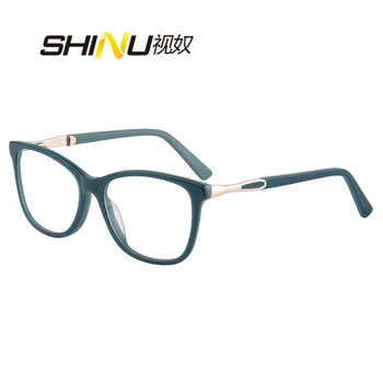 SHINU acetato de mujeres anteojos multifocal progresiva de la Lectura de Gafas Fotocromáticas anti azul anti rayos UV gafas para dama