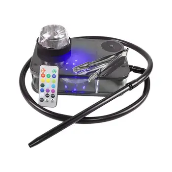 Shisha Hookah Moderno de Acrílico de la pipa de agua Kit Completo Portátil Shisha Nargile Fumar Pipa de Agua Con Control Remoto, Caja de Luz LED