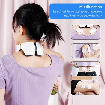 Smart Cuello Masajeador 6-Zona Vértebra Cervical de la Columna hacia Atrás Relajación Muscular Dispositivo 4D ayuda Dolor en el Hombro Masaje Instrumento