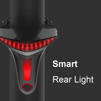 Smart Inducción de Freno de la Bicicleta luz trasera IPx6 Impermeable LED USB Recargable Bicicleta luz trasera de Bicicleta de Luz Posterior de la Cola Accesorios