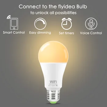 Smart Lámpara de Luz de Wifi de la Bombilla de 15W E27 B22 Dimmable LLEVÓ la Luz de la Noche 110V 220V Control de Voz Compatible con Amazon Alexa principal de Google
