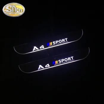 SNCN Recorte del Pedal del Coche LED de Luz de Umbral de la Puerta de desgaste de la Placa de la Vía de la Dinámica de la Serpentina de la Recepción de la Lámpara Para Audi A4 B6 B7 B8 B9