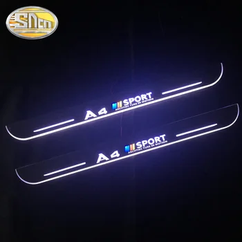 SNCN Recorte del Pedal del Coche LED de Luz de Umbral de la Puerta de desgaste de la Placa de la Vía de la Dinámica de la Serpentina de la Recepción de la Lámpara Para Audi A4 B6 B7 B8 B9