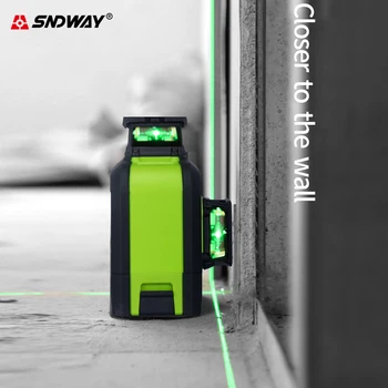Sndway de Alta precisión láser verde de nivel 12 líneas 3d lazer nivel de auto-nivelación láser-nivel de 360 Vertical y Horizontal de nivelación