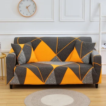 Sofá de la sala cubierta universal de elástico y la funda del sofá en forma de L y la funda del sofá de los muebles de la cubierta de spandex y la funda del sofá patrón geométrico 114127