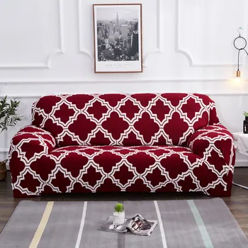 Sofá de la sala cubierta universal de elástico y la funda del sofá en forma de L y la funda del sofá de los muebles de la cubierta de spandex y la funda del sofá patrón geométrico