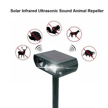 Solar de Ultrasonidos Animal Ahuyentador de Infrarrojos Ráfaga de Sonido Ultrasónicas Ahuyentador de Animales de la Unidad de Gato del Perro al aire libre, Jardín de Uso de la Granja