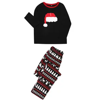 Sombrero de navidad Impreso 2020 de Invierno de la Familia en la Coincidencia de Pijamas Ropa 2pcs/Set Tops+Pantalones ropa de dormir de Padre, Madre, Niños Bebé Pjs