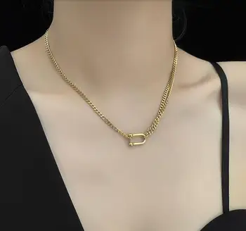 SOMMAR tendencia de Oro grande Lleno de collares colgantes para las mujeres Sexy extravagante pequeño pueblo de la sensación de Internet cuenta del collar encantos