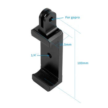 Soporte de teléfono Clip de soporte Adaptador de Trípode De 1/4 Agujero Fría y Zapato de Montaje de la Abrazadera para el iPhone Huawei para Gopro Cámara Monopie Selfie