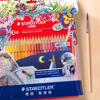 STAEDTLER12/24/36/48 conjunto de colores solubles en agua lápiz de color 137 C48 pintados a mano profesional color de relleno de plomo