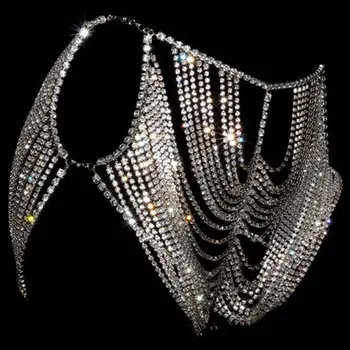Stonefans de diamante de imitación de varias capas Cadena de Vientre Sexy de la Joyería para las Mujeres del Club de Cristal de la Cintura del Cuerpo de la Cadena de Vestido de Fiesta de la Joyería del Cuerpo de Regalo
