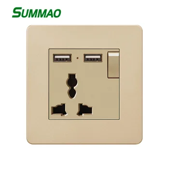 SUMMAO AC110-250V 13A Enchufe de Pared Universal Interruptores Cargador USB Para el Teléfono Móvil de Múltiples funciones Sockets Hotel de Corriente Interruptor de