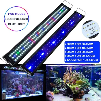 Super Slim LED Acuario Luz Multi-Color de Espectro Completo el Tanque de Peces de las Plantas Acuáticas, Marinas Crecen la Lámpara de Iluminación de 30-120cm de Enchufe de la UE