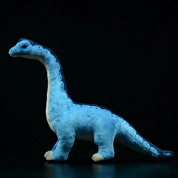 Surper Lindo Simulación Brachiosaurus Suave De Peluche De Juguete De Felpa Azul Dinosaurio Muñeca Modelo De La Vida Real De Los Animales Para Los Niños Regalo De Cumpleaños