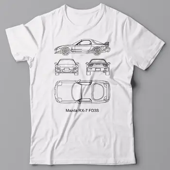 T-Shirt De Moda Hombres, Ropa Cool T-Shirt Plan De Acción - Mazda Rx-7 Fd3S, Técnico De La Camiseta, Jdm Driftcasual De Algodón T Camisa