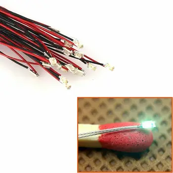 T0603WM 20pcs Pre-soldadas micro cable de litz lleva Led de SMD 0603 Blanco Caliente / Rojo / Verde / Blanco Brillante Mutil-color