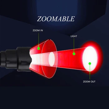 T20 400 Yardas con Zoom Arma de la Pistola de luz Roja Lanterna de Airsoft Rifle arma de la Linterna de la Pistola Scout Antorcha de Luz de la Caza Pictinny Ferrocarril