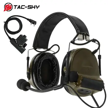 TAC-CIELO COMTAC II de silicona orejeras audiencia de reducción de ruido de recogida táctica militar auricular FG+ U94 Kenwood plug PTT