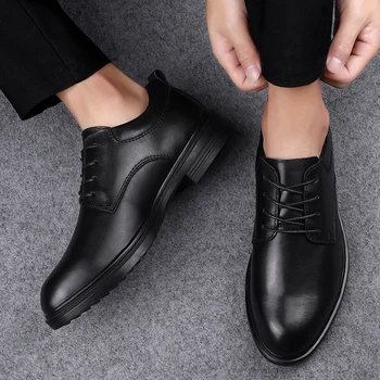 Tamaño 36-49 de Cuero DE los Hombres Zapatos Formales de Encaje Hasta Zapatos de Vestir Oxford, la Moda Retro Zapatos Elegantes de Trabajo Calzado de los Hombres Zapato de Vestir %