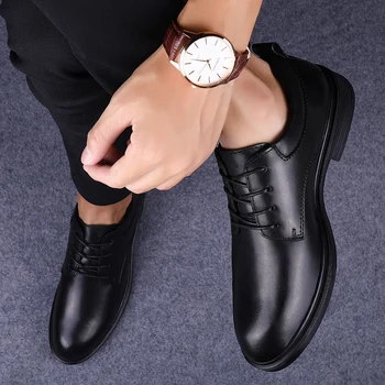 Tamaño 36-49 de Cuero DE los Hombres Zapatos Formales de Encaje Hasta Zapatos de Vestir Oxford, la Moda Retro Zapatos Elegantes de Trabajo Calzado de los Hombres Zapato de Vestir %
