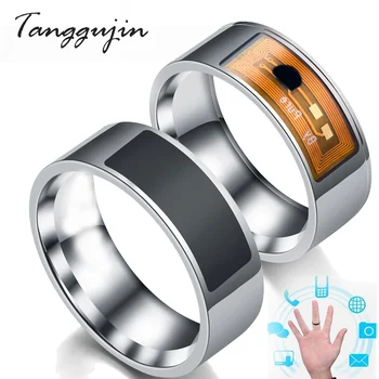 Tanggujin NFC Smart Anillo de Acero Inoxidable Inteligente Magia Dedo NFC Ring IC Tarjeta de IDENTIFICACIÓN para NFC Teléfono Móvil Impermeable Smart Ring