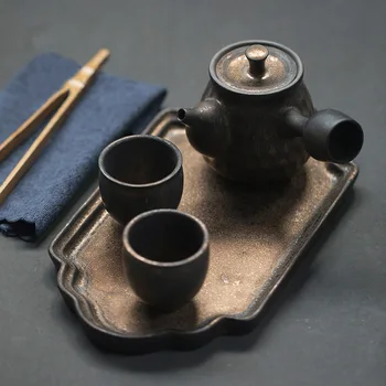 TANGPIN chino de kung fu juegos de té de cerámica vaso de agua con 2 tazas de té y una bandeja de té japonés conjunto de cristalería