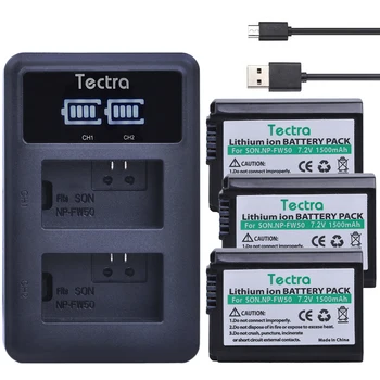 Tectra 3pcs NP-FW50 NPFW50 NP FW50 Batería +Pantalla LED USB Dual del Cargador para Sony Alpha a5000 a6000 DSC-RX10 Alfa 7 Bateria