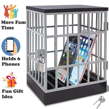 Teléfono celular en la Cárcel de Teléfono Móvil de la Prisión con Bloqueo de Teléfono de la Cárcel de la Jaula de Regalo de la Novedad de la Tabla de la Oficina de Gadget de Almacenamiento Organizador