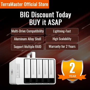 TERRAMASTER D5 Thunderbolt 3 Profesional-Grado 5-Bahía Externa de Unidad de disco Duro Carcasa de Disco Duro RAID de Almacenamiento (Disco)