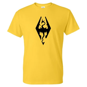THE ELDER SCROLLS SKYRIM T-shirt de Color Sólido Impresión del Logotipo de la Ropa de las Mujeres de los Hombres de Moda Casual de la Camiseta de Algodón de Moda Camiseta Camisetas Tops