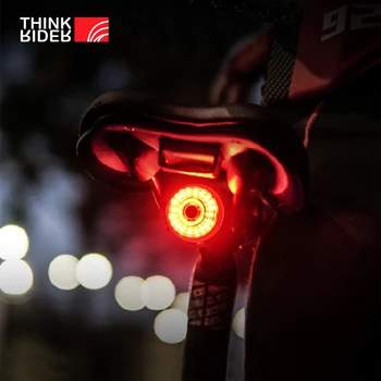 ThinkRider Bicicleta luz trasera de bicicleta Inteligente de Freno de Auto Detección de la Luz intermitente de carga USB paseo de noche impermeable
