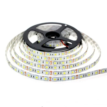 Tira de LED 5050 DC12V 60LEDs/m, 5m/lote Flexible de Luz LED tiras RGB SMD5050 Cinta de Neón de la cinta de la lámpara Brillante al aire libre Interiores decorar