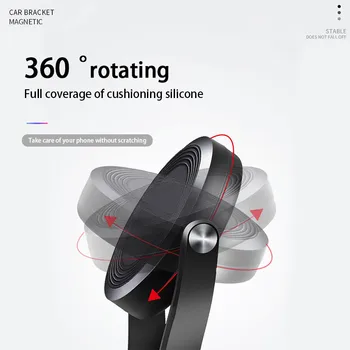 TKEY Magnético de teléfono para Coche Titular de 360 Giratorio Plegable Imán Fuerte Soporte Para el Iphone Samsung S20 Xiaomi Huawei Montaje Universal