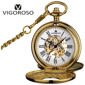 Tono de plata Antiguo Mecánico Reloj de Bolsillo Esqueleto Vintage Retro de la Mano de la bobina Steampunk FOB de la Cadena de Reloj Colgante de los Hombres de las Mujeres de Regalo