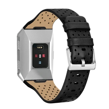 Transpirable Correa Para Fitbit Iónica Reloj Inteligente de Cuero Perforado de Sustitución de Instalación Rápida de Accesorios deportivos 230mm